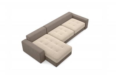 Угловой диван-кровать, набор 3, низкие подушки, ткань Империя (Scratch resistance) Humus - Империя (Scratch resistance) Mocco
